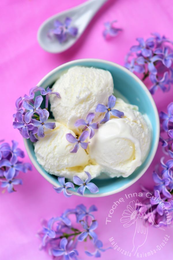 lilac ice-creams, lody z bzu lilaka, lody lilakowe, lody bzowe